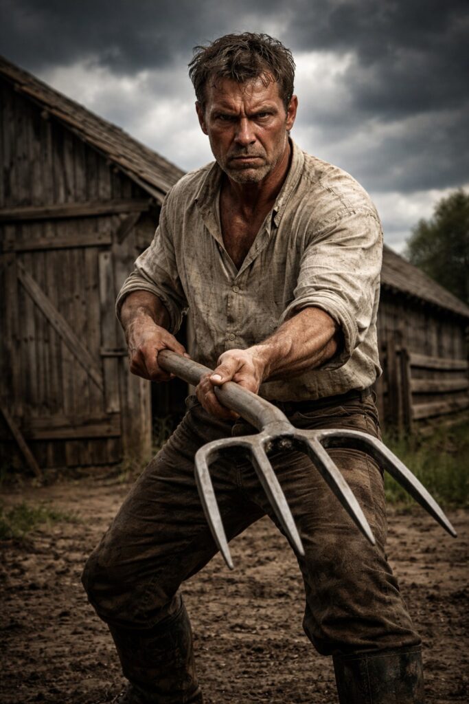 neptun posejdon chłop z widłami